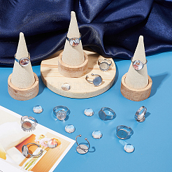 DIY Blanko-Set zur Herstellung halbrunder Fingerringe DIY-SC0021-13