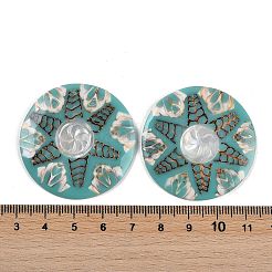 Gefärbte natürliche Muschel-Cabochons SHEL-P018-01B-01