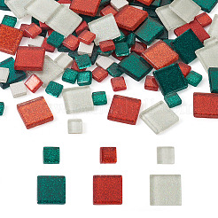 272 Stück quadratische transparente Glascabochons in 2 Stilen GLAA-EL0001-01C