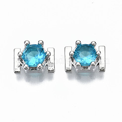 Messing Mikro ebnen Zirkonia cabochons X-KK-S061-48P-G-NR