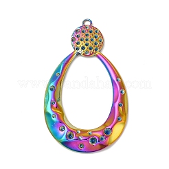Ionenplattierung (IP) 304 Edelstahl große Anhänger Strass-Einstellungen STAS-A070-29MC