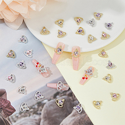 30 Stück 6 Farben Legierung Strass Cabochons MRMJ-FH0001-35