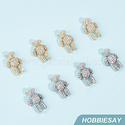 8 Stück 2 Farben Legierung Strass Cabochons MRMJ-HY0002-39