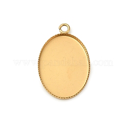 Ionenplattierung (IP) 304 Edelstahl Anhänger Cabochon-Einstellungen STAS-WH0055-02B-G