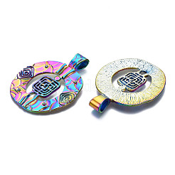 Regenbogenfarben-Legierung großer Anhänger Strass-Einstellungen PALLOY-N156-197