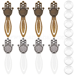 DIY Blanko Dome Lesezeichen Set mit Hamsa-Hand DIY-SC0021-03