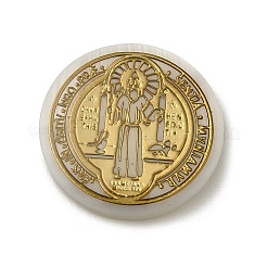 Religion natürliche weiße Muschel-Cabochons SSHEL-M022-10B