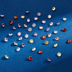300 Stück 6 Farben Diamantform Klasse A Zirkonia Cabochons ZIRC-PH0001-43B-02