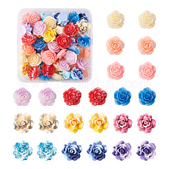 72 Stück 2 Stil 6 Farben verwischte Farbe undurchsichtige Harz Cabochons RESI-CD0001-19