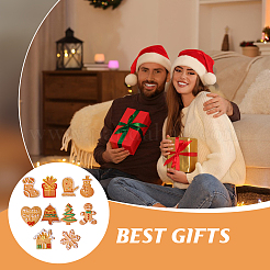 40 Stück 10 Stile Weihnachtsmotiv opake Harz Nachahmung Keks Decoden Cabochons RESI-CA0001-75