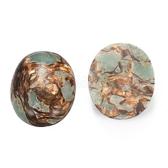 Zusammengesetzte Cabochons aus synthetischem Bronzit und Aqua-Terra-Jaspis G-R457-04