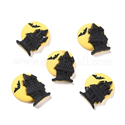 Mond mit Schloss-Cabochons aus undurchsichtigem Harz RESI-F031-06