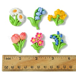 12 Stück 6 Stile undurchsichtige Harz-Decoden-Cabochons RESI-FS0001-68