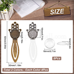 DIY Blanko Dome Lesezeichen Set mit Hamsa-Hand DIY-SC0021-03