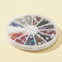 480 stücke 12 farben glas strass mit flacher rückseite RGLA-FS0001-05