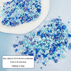 Undurchsichtige und transparente Cabochons aus Harz RESI-WH0034-08B
