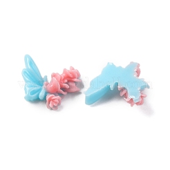 Schmetterling mit Blume undurchsichtige Harz-Cabochons FIND-L019-05