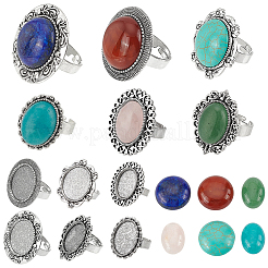 Bausatz zum Selbermachen von Edelstein-Fingerringen DIY-SC0022-50