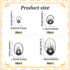 200 Stück 4 Stile Kunststoff-Cabochons KY-AN0001-01