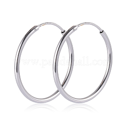 Rhodinierte 925 Sterling Silber Creolen endlose kleine Unisex Creolen 20mm vergoldete Huggie Creolen für Frauen Männer JE1076A-03
