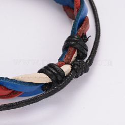 Einstellbar Lederband Armbänder geflochtene BJEW-I227-02