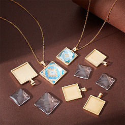Kit zur Herstellung eines leeren quadratischen Anhängers zum Selbermachen DIY-UN0005-44