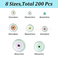 200 Stück 8 Stile Glas Craft Augen Cabochons DIY-GO0001-86