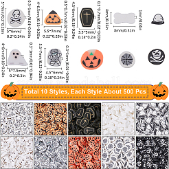 5000 Stück 10 Stile Halloween Thema handgemachte Polymer Clay Cabochons CLAY-SC0002-02
