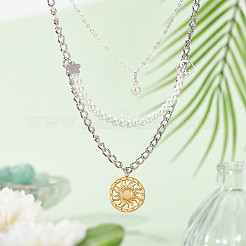 10 Stück 5 Stile 304 Edelstahl Anhänger Cabochon Einstellungen STAS-DC0014-92