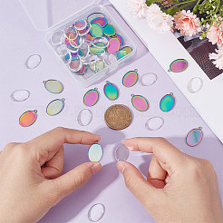 30 Stück Ionenplattierung (IP) 304 Edelstahl Anhänger Cabochon-Einstellungen STAS-UN0049-14
