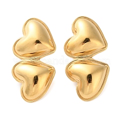 Ohrstecker Herz aus Edelstahl für Damen EJEW-Z074-02G