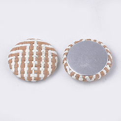 Handgemachte strohgeflochtene Cabochons WOVE-S119-08B-03