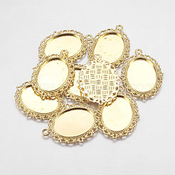 Zink Legierung Anhänger Fassungen für Cabochon & Strass X-PALLOY-A15257-G-NR