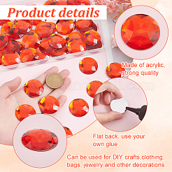 50 Stück Acryl-Strass-Cabochons mit flacher Rückseite OACR-OC0001-15B