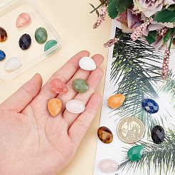 18 Stück Cabochons aus natürlichen und synthetischen Edelsteinen im 9-Stil G-FH0001-46