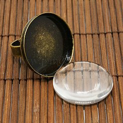 25mm transparent klar gewölbte Glas Cabochon Abdeckung für Messing Porträt Ringherstellung KK-X0016-NF