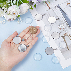 30 Stück Cabochon-Fassungen für Anhänger aus Edelstahl 304 FIND-UN0001-80