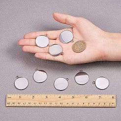 Cabochon-Fassungen für Anhänger aus Edelstahl 304 STAS-NB0001-03P