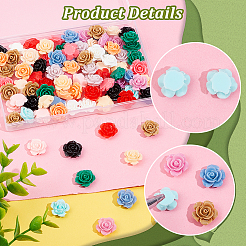 112 Stück 14 Farben undurchsichtige Harz-Cabochons CRES-HY0001-04