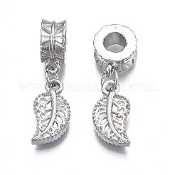 Rack-Plattierung Legierung European Dangle Charms Emaille-Einstellungen MPDL-N039-037