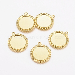Tibetischen stil Anhänger Fassungen für Cabochons TIBE-21668-G-RS