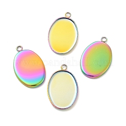 Ionenplattierung (IP) 304 Edelstahl Anhänger Cabochon-Einstellungen STAS-H378-06MC