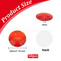 50 Stück Acryl-Strass-Cabochons mit flacher Rückseite OACR-OC0001-15B