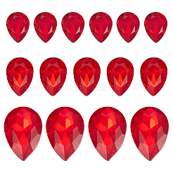 120 Stück 3 Stile spitze Rückseite & Rückseite plattierte Glas-Strass-Cabochons RGLA-SC0001-04