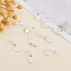 Pandahall Elite 150 Stück Silber Herz Kleber auf Kautionen für Ohrring Kautionen Anhänger Charms Connector Scrabble oder Glas Cabochon Fliesen Schmuckherstellung TIBE-PH0004-51S