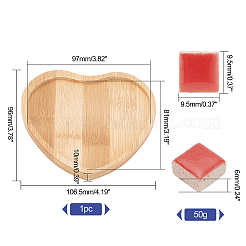 Quadratische Porzellan-Cabochons-Sets PORC-WH0009-02