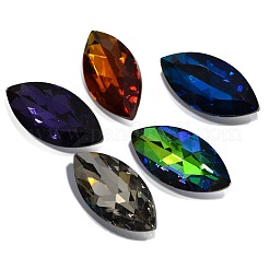 Facettierte Pferd Auge Glas wies zurück Strass cabochons RGLA-A011-13x27mm-SM