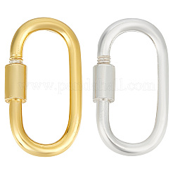 2 Stück 2 Farben 925 Sterling Silber Schraubverschluss Karabiner FIND-GO0001-61