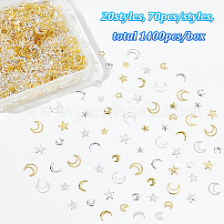 1400 Stück Messing-Cabochons im 20-Stil MRMJ-OC0003-80