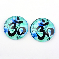 Yoga Thema Glas Cabochons X-GGLA-L011-25mm-20